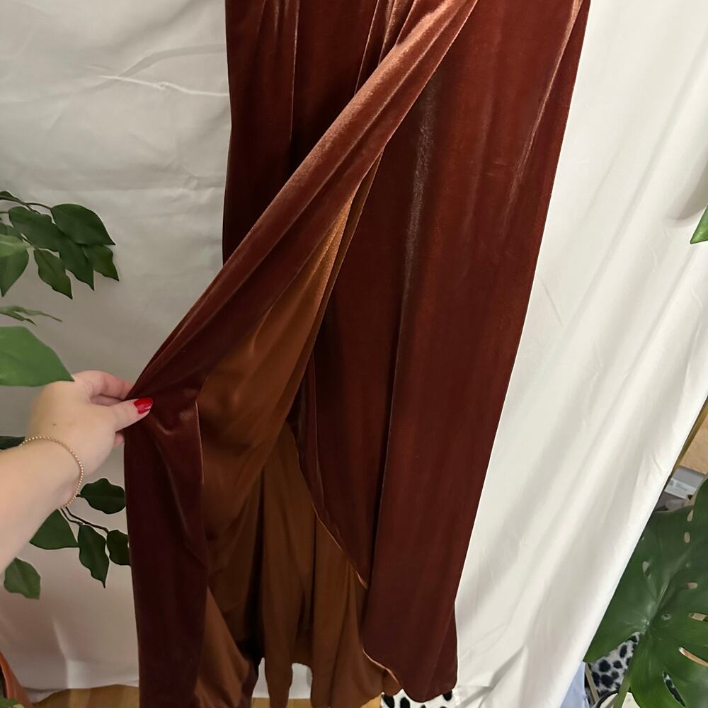Revelry Rava Velvet Maxi Bridesmaid Dress in Rust Size 8 - Picture 7 of 7